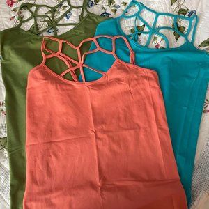 Zenana Outfitters Lattice Front Camis -  Green, Turquoise & Melon NWOT